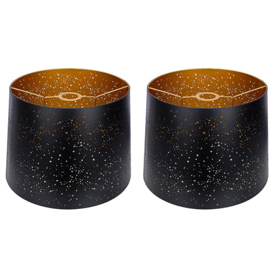 ALUCSET Starry Sky Pattern Metal Drum Lampshade with Dual Installation, (2 Pack)