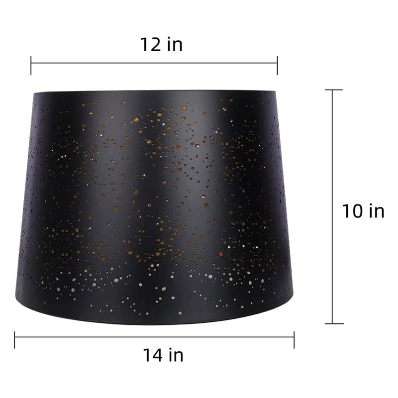 ALUCSET Starry Sky Pattern Metal Drum Lampshade with Dual Installation, (2 Pack)