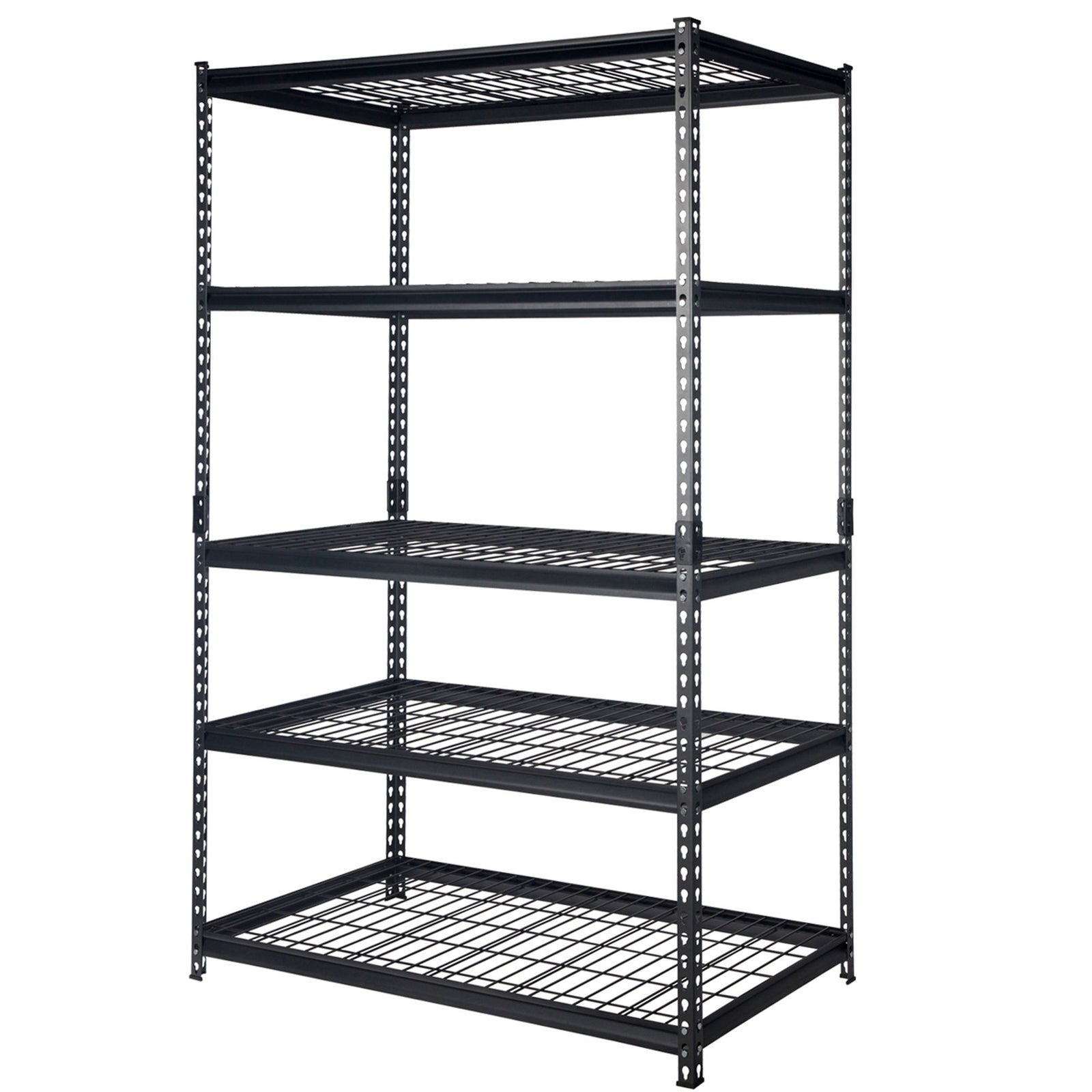 Pachira 48"W x 72"H 5 Shelf Steel Shelving for Home and Office Organizing, Black - VMInnovations