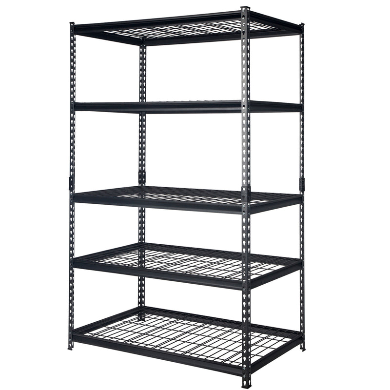 Pachira 48"W x 72"H 5 Shelf Steel Shelving for Home and Office Organizing, Black