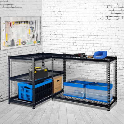 Pachira 48"W x 72"H 5 Shelf Steel Shelving for Home and Office Organizing, Black - VMInnovations