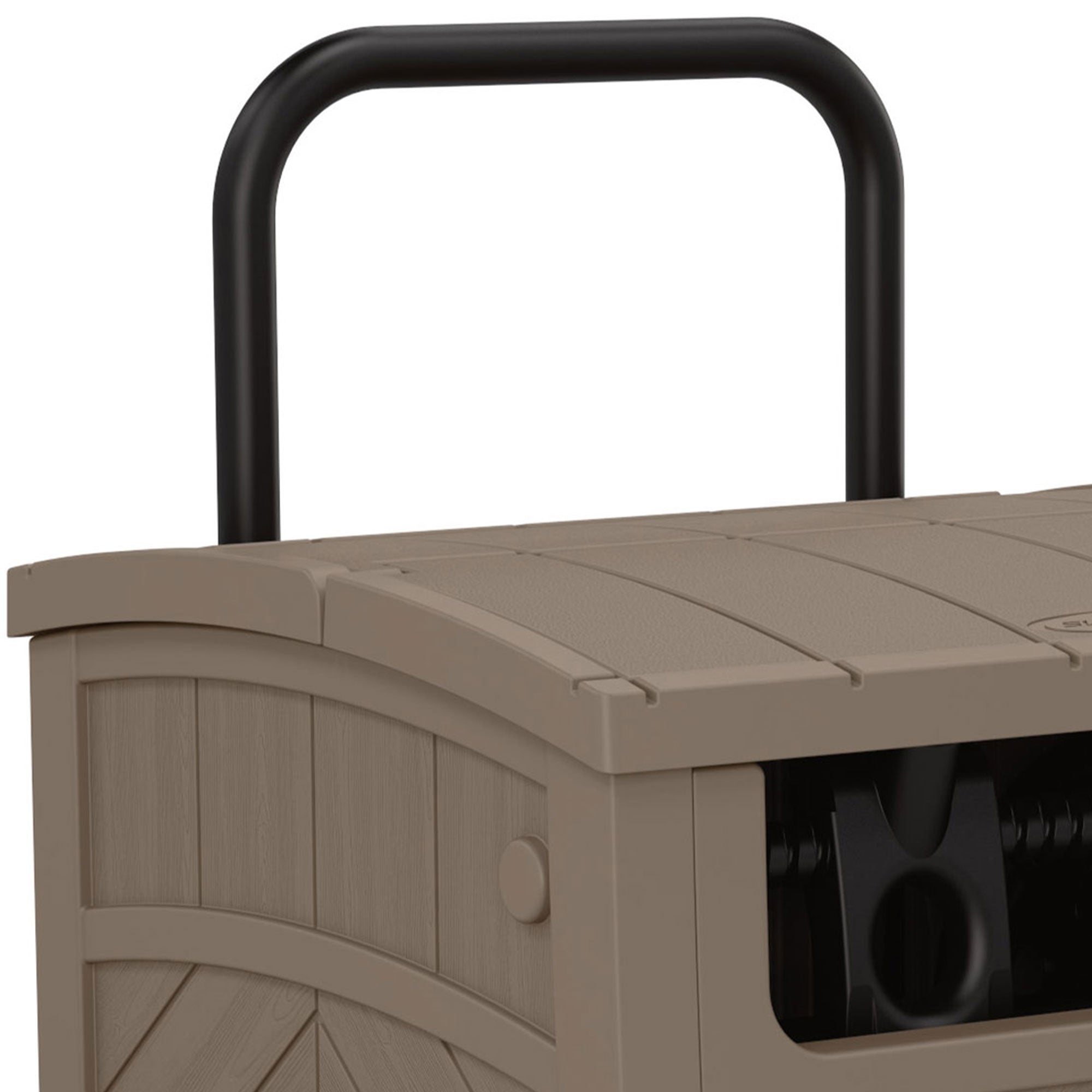 Suncast 150 Foot Baywood Smart Tube Wheeled Hose Reel Hideaway Cart, Dark Taupe - VMInnovations