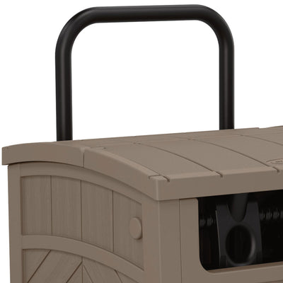 Suncast 150 Foot Baywood Smart Tube Wheeled Hose Reel Hideaway Cart, Dark Taupe - VMInnovations