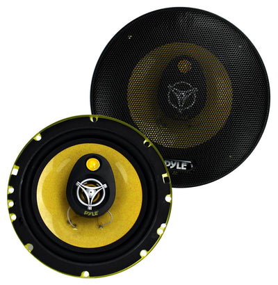 PYLE PLG6.3 6.5" 560-Watt 3-Way Car Audio Coaxial Speakers Stereo Yellow