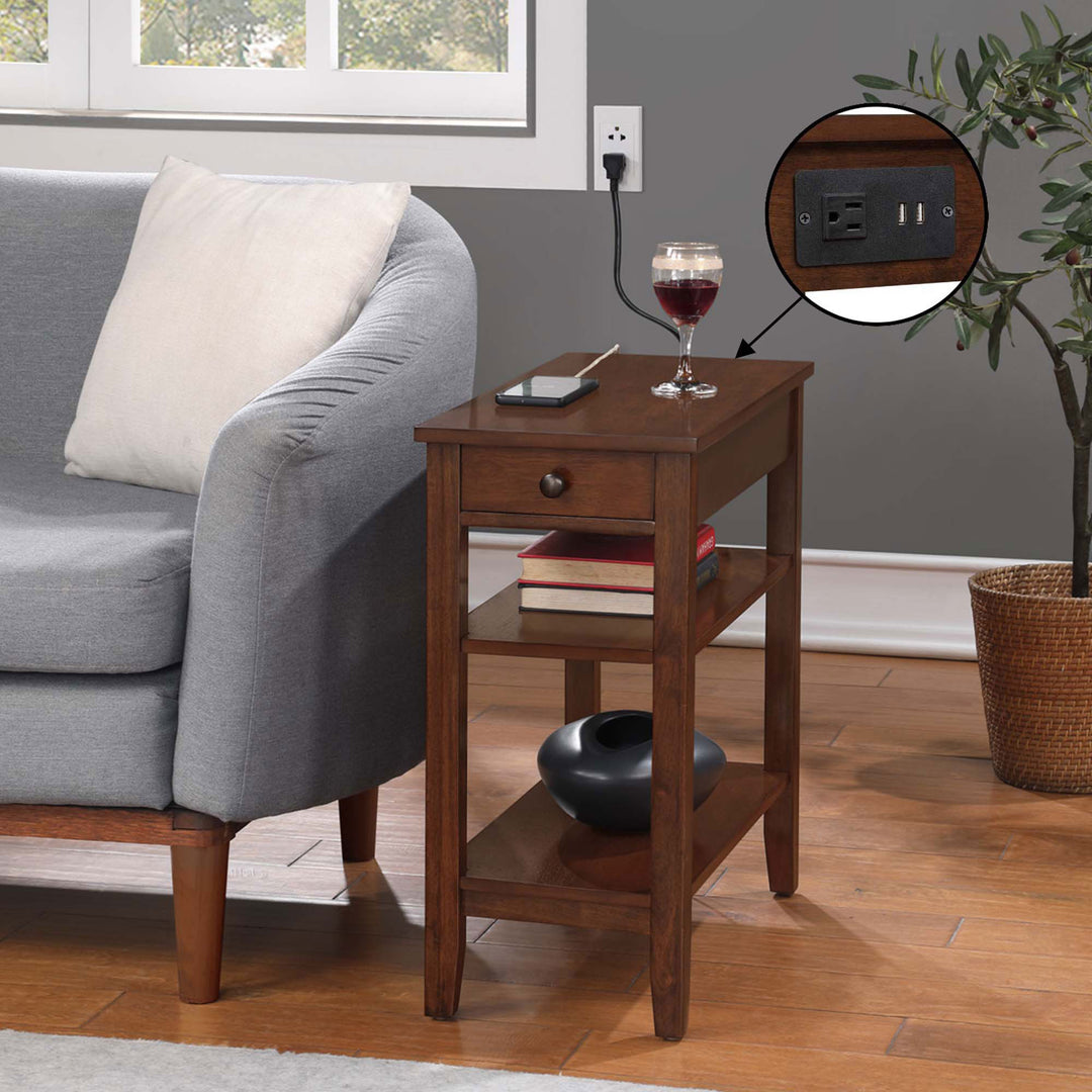 Concepts American Heritage End Table with Charging Station, Espresso (Used)