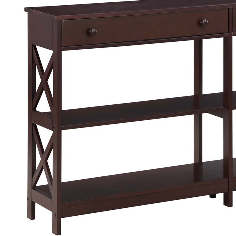 Convenience Concepts Oxford 60" Console Table with 2 Drawers & Shelves, Espresso