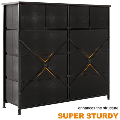 REAHOME 10 Drawer Steel Bedroom Storage Chest Dresser, Dark Brown (Open Box)
