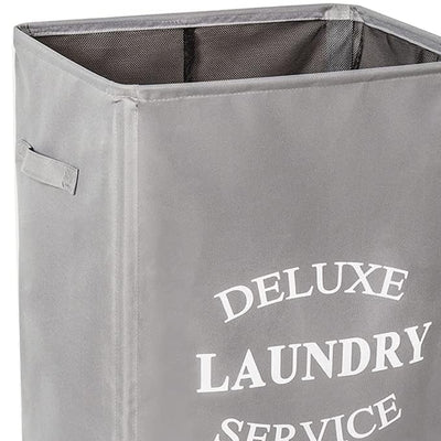 WOWLIVE 90L Foldable Rectangular Laundry Service Rolling Basket, Gray (Open Box)