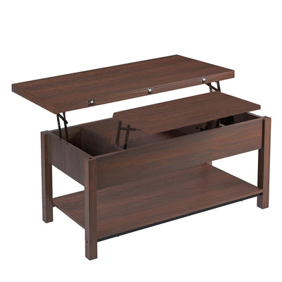 FABATO 4 in 1 Multi-Function Convertible Coffee Table with Storage, Espresso - VMInnovations