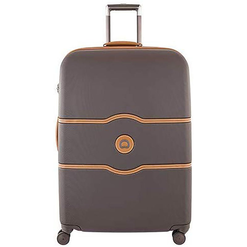 DELSEY Paris Chatelet Hard 28" Checked-Large Spinner Suitcase, Chocolate Brown