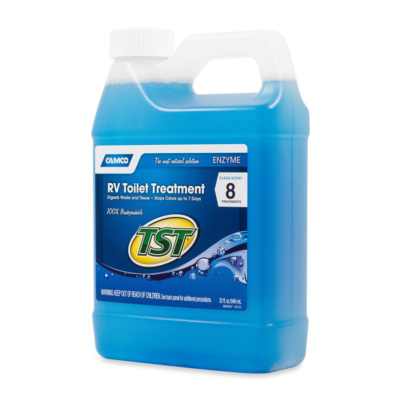 Camco TST Blue Enzyme 32 oz RV Toilet Waste Odor Treatment, Fresh Clean Scent