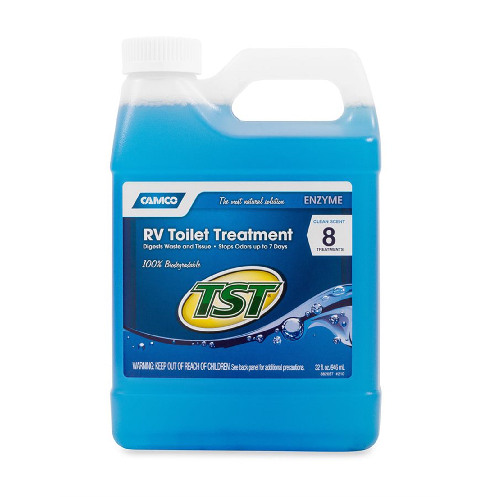Camco TST Blue Enzyme 32 oz RV Toilet Waste Odor Treatment, Fresh Clean Scent - VMInnovations