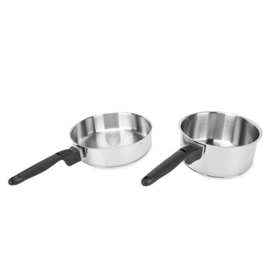 Camco 10 Piece Stainless Steel Cookware Nesting Pot Set w/Handle & Storage Strap
