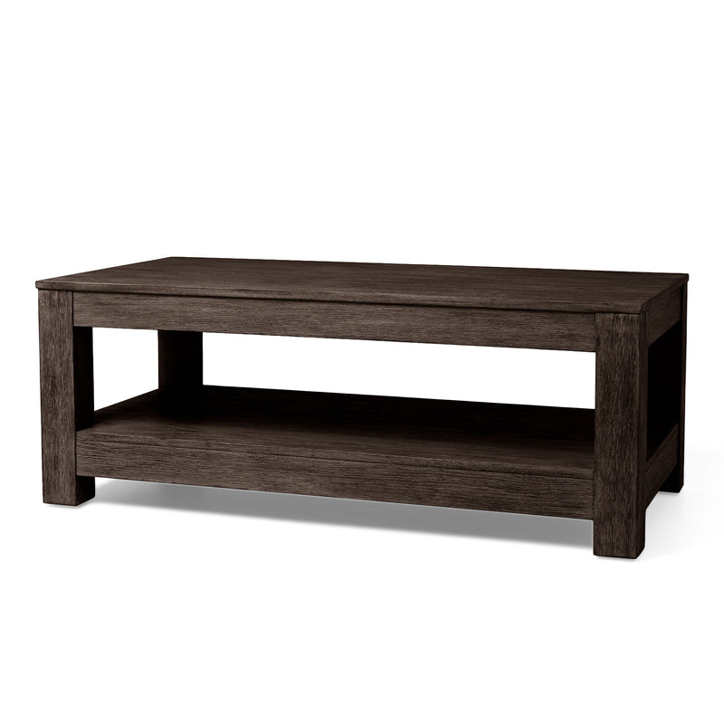 Maven Lane Paulo Wooden Coffee Table in Weathered Brown Finish