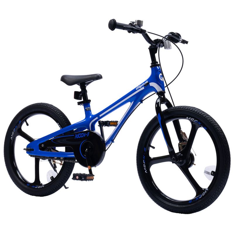 RoyalBaby Moon-5 18" Magnesium Kids Bicycle w/Dual Hand Brakes & Kickstand, Blue