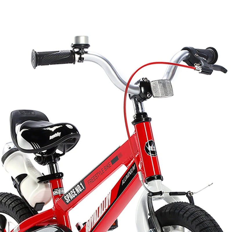 RoyalBaby Space No. 1 Freestyle 14" Kids Bike w/Training Wheels & Bottle, Red