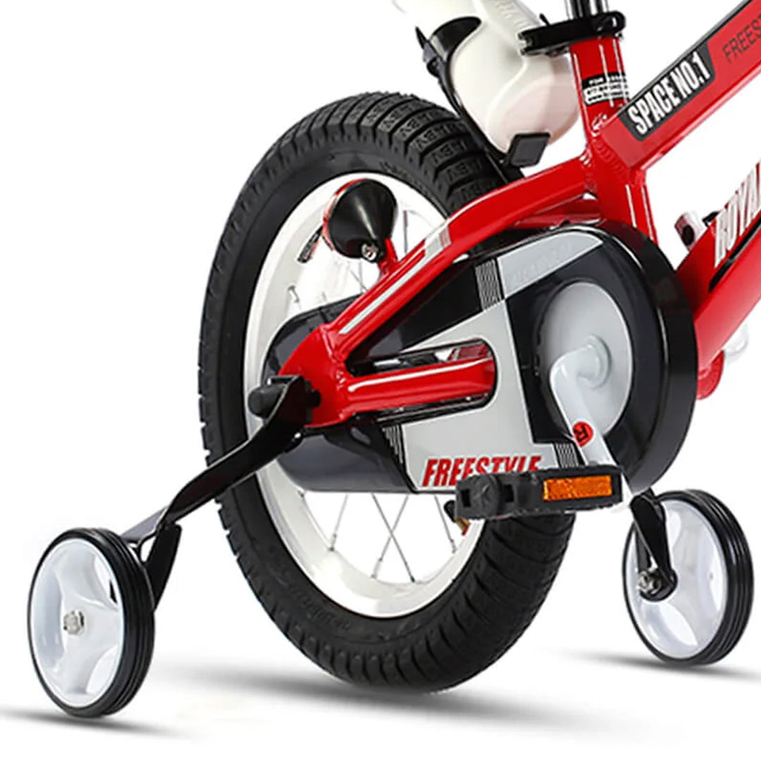 RoyalBaby Space No. 1 Freestyle 14" Kids Bike w/Training Wheels & Bottle, Red