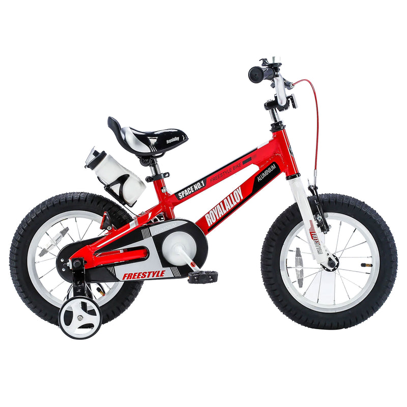 RoyalBaby Space No. 1 Freestyle 16" Kids Bike w/Training Wheels & Kickstand, Red