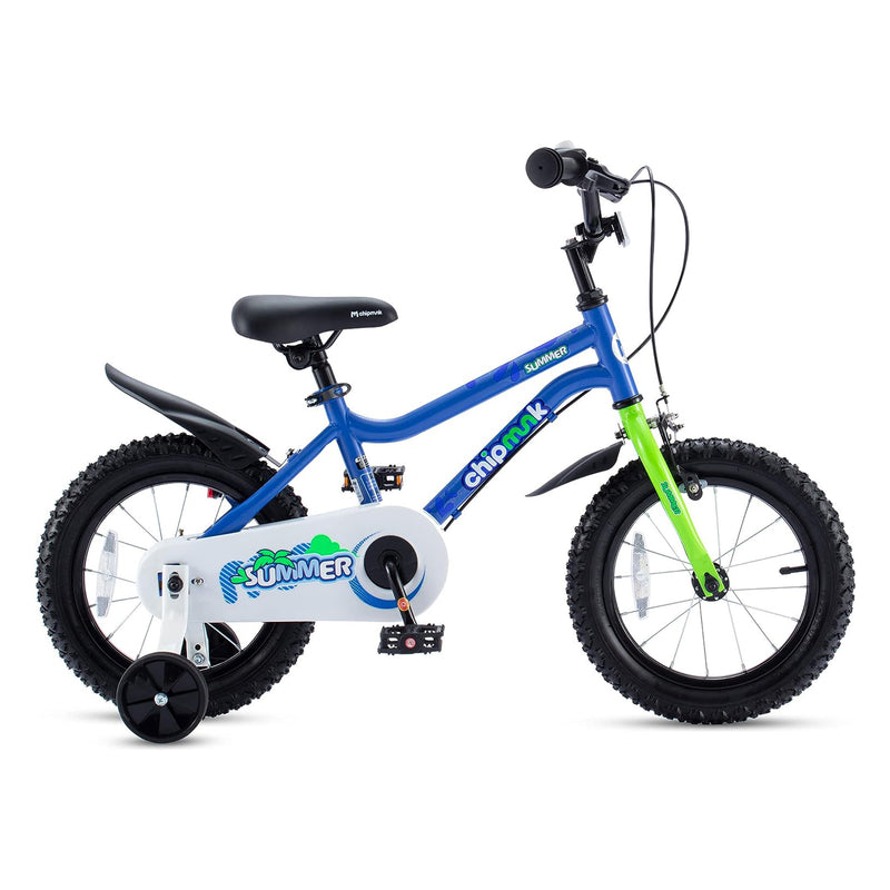 RoyalBaby Chipmunk 12" Toddler Kids Bike with Training Wheels & Bell, Blue
