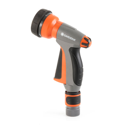 Gardena Multi Purpose 7 in 1 Metal Hose Spray Gun with Flow Control, Orange