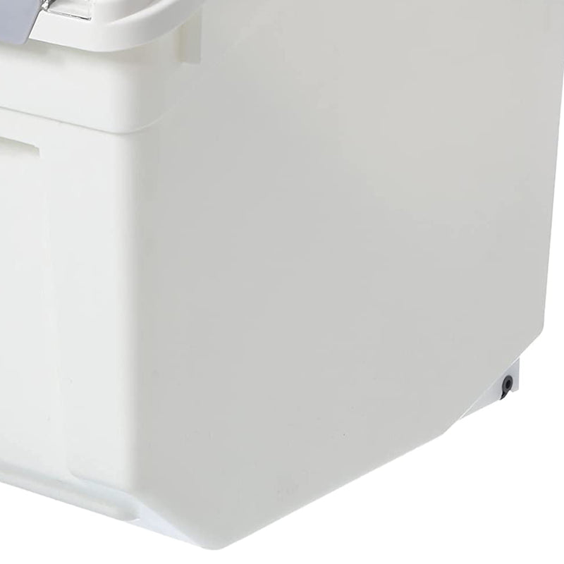 HANAMYA 25L Rice Storage Container with Wheels & Cup, White (Set of 2) (Used)