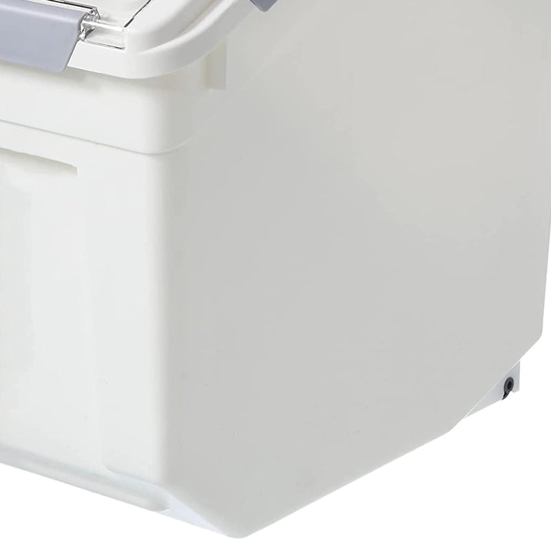 8L Rice Storage Container with Wheels & Measuring Cup, White(Set of 2)(Open Box)
