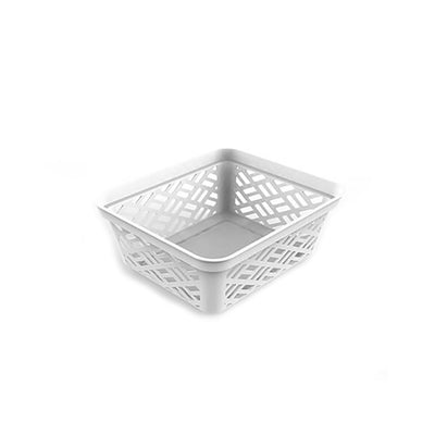 Ezy Storage Small Decorative Plastic Brickor Shelf Pantry Basket Bin, (12 Pack)