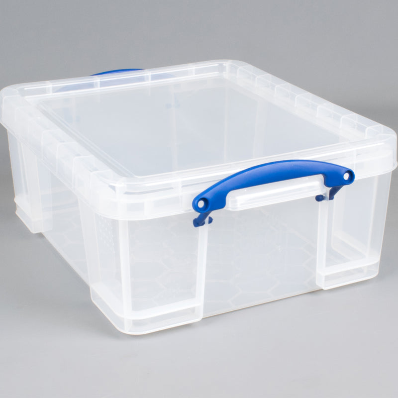Really Useful Box 17L Plastic Container w/Snap Lid & Clip Lock Handles (Used)