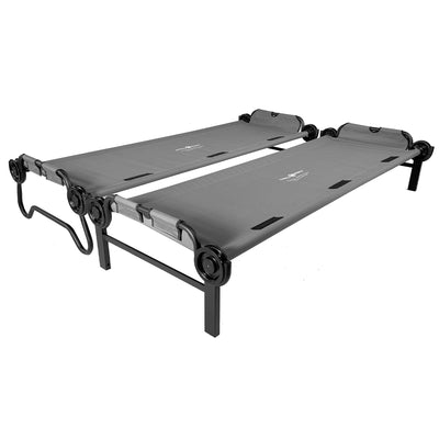 Disc-O-Bed Large Outfitter Bunk Benchable Double Cot w/Storage, Gray (Open Box) - VMInnovations