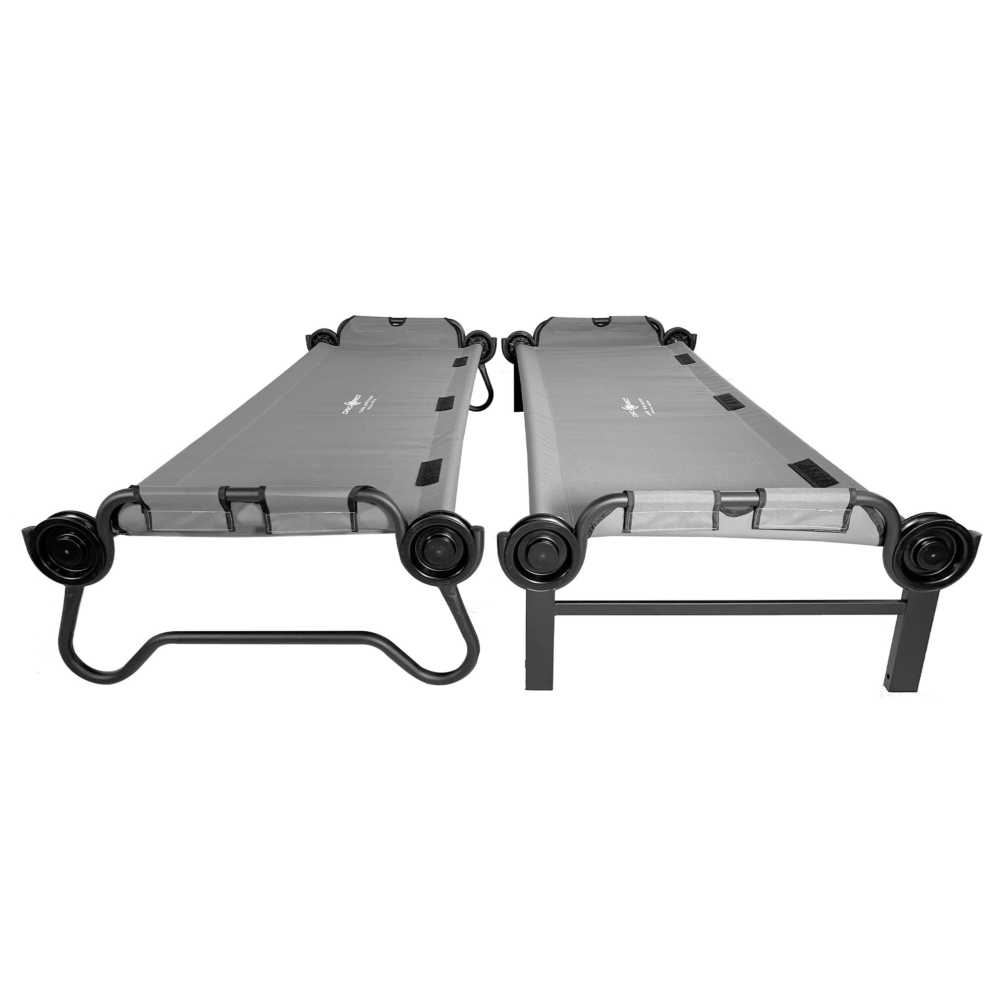 Disc-O-Bed Large Outfitter Bunk Benchable Double Cot w/Storage, Gray (Open Box) - VMInnovations