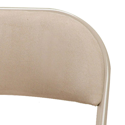 MECO Sudden Comfort Sand Fabric Padded Folding Chair, Buff (Set of 4) (Open Box)