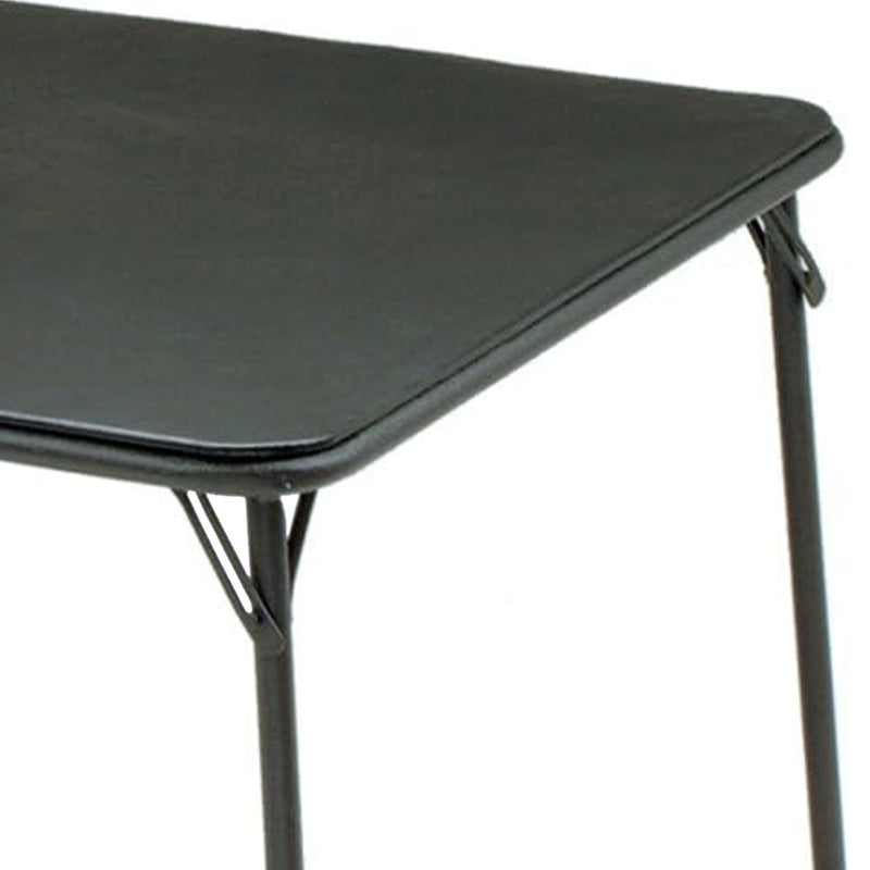 MECO Sudden Comfort 34 x 34 Inch Square Metal Folding Dining Card Table, Black