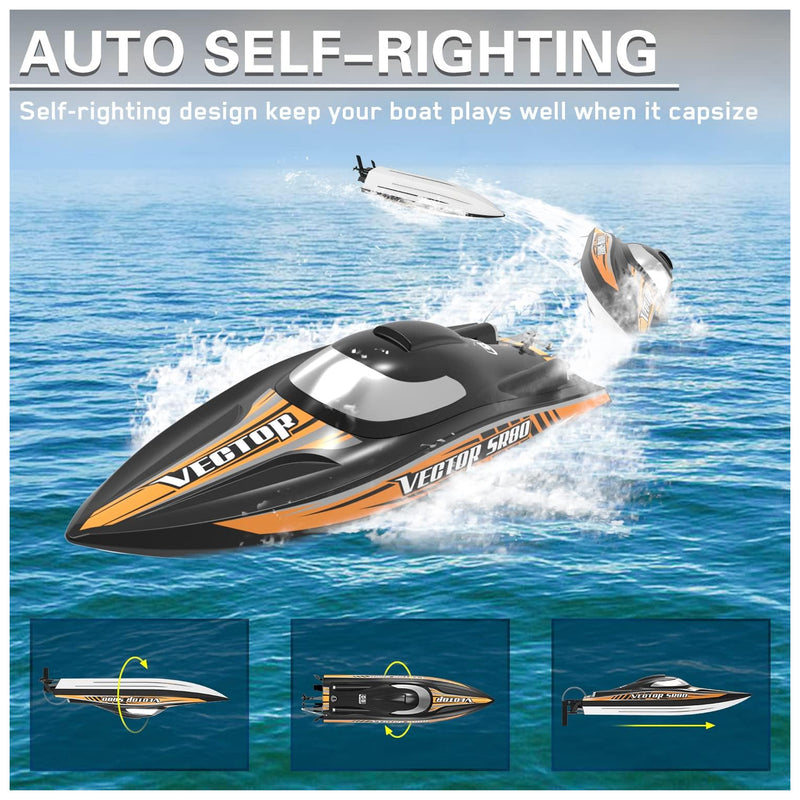 VOLANTEXRC Vector RTR Brushless High Speed Remote Control RC Boat, Black (Used)