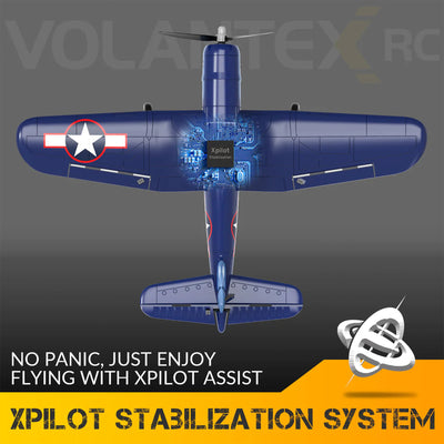 VOLANTEXRC Corsair F4U One Key Turn Remote Control Airplane w/ Xpilot Stabilizer