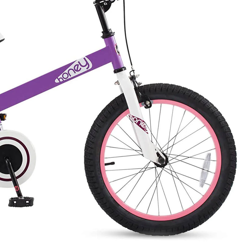 RoyalBaby Cubetube Honey 18 Inch Kids Bicycle w/Kickstand & Reflectors, Purple