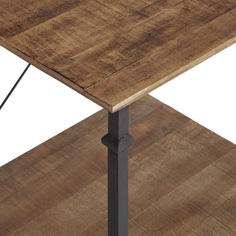 Homelegance Rustic Modern Wood Metal Living Room Corner Side End Table (2 Pack)