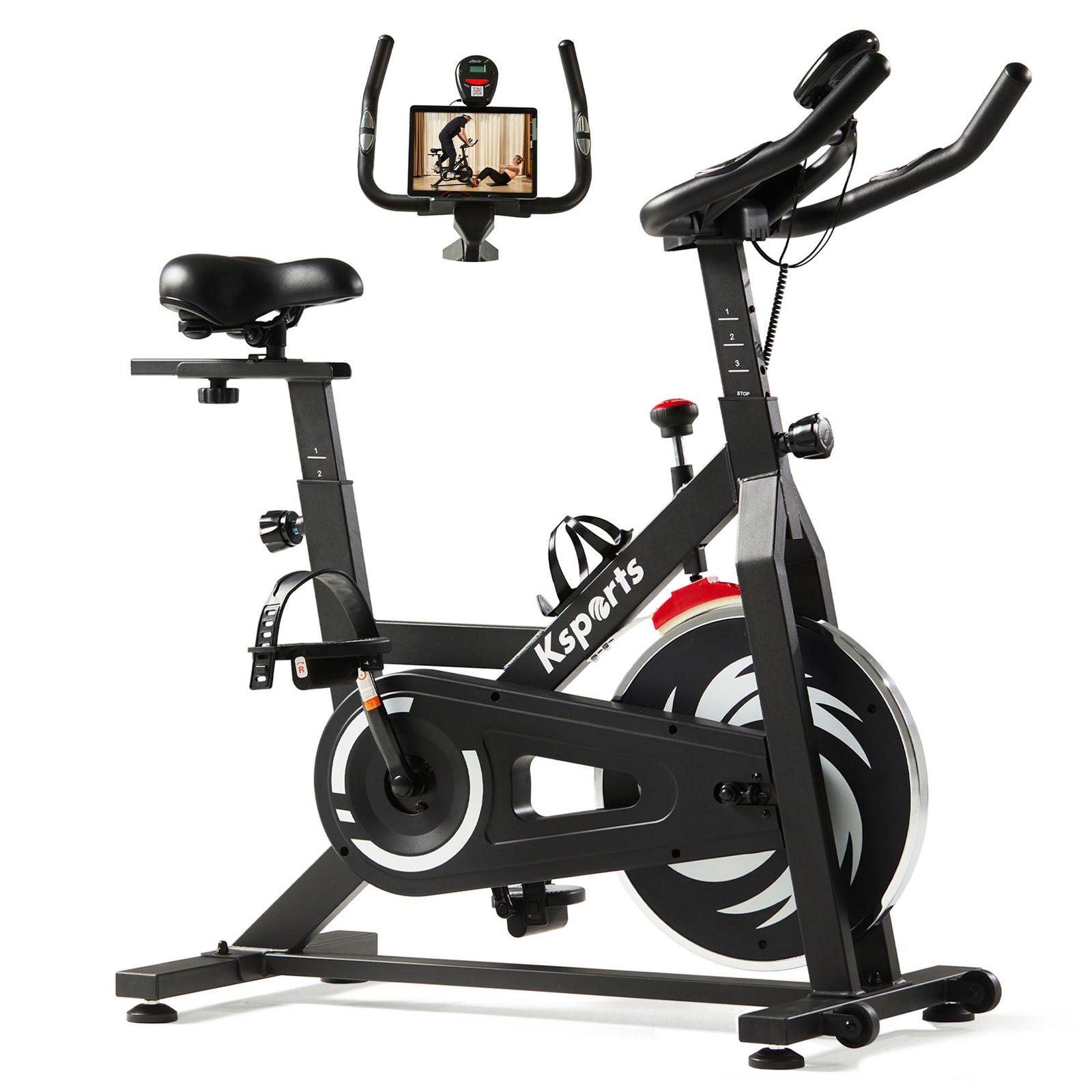 Ksports Home Wool Felt Resistance Exercise Stationary Workout Bike w/LCD Screen - VMInnovations
