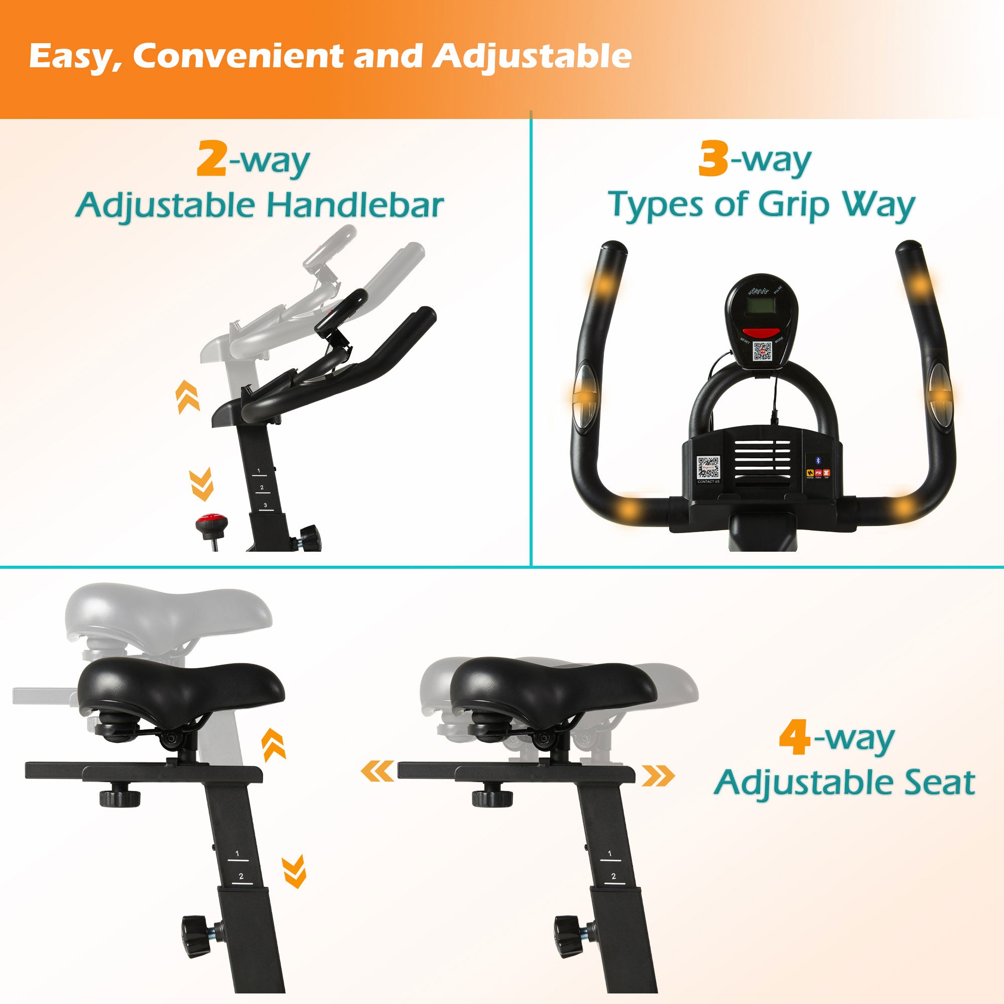 Ksports Home Wool Felt Resistance Exercise Stationary Workout Bike w/LCD Screen - VMInnovations