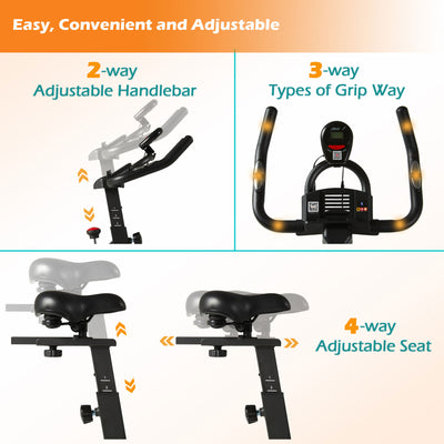 Ksports Home Wool Felt Resistance Exercise Stationary Workout Bike w/LCD Screen - VMInnovations