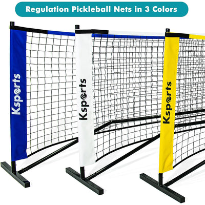 Ksports 22' Pickleball Net w/LED Shuttlecock, Carry Bag & 2 Balls, White (Used)