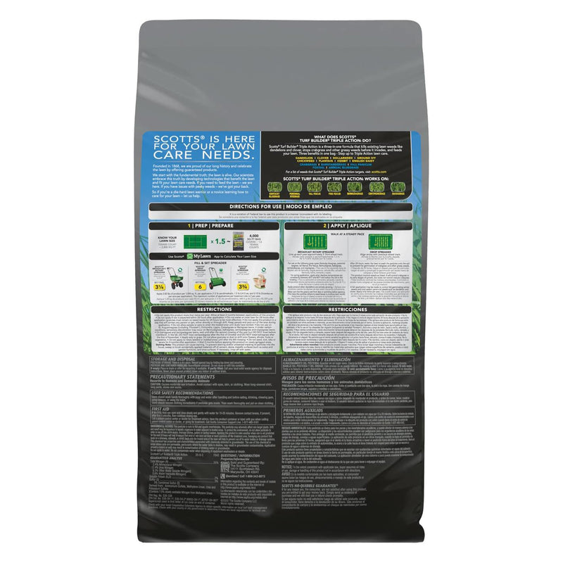 Scotts Turf Builder 3-in-1 Weed Destroyer and Lawn Fertilizer for 4,000 Sq Ft
