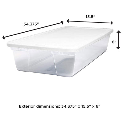 Homz Snaplock 41 Qt Stackable Plastic Storage Container w/Latching Lid 2Pk(Used)