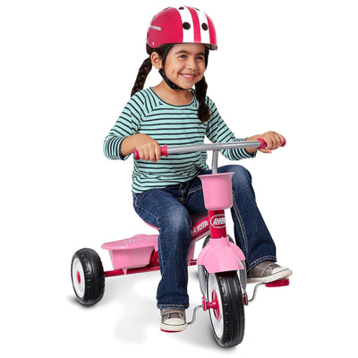 Radio Flyer 4 in 1 Stroll N Trike Infant Adjustable Stroller Tricycle, Pink
