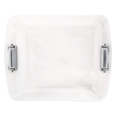 Homz 15.5 Qt Plastic Stackable Storage Container w/Lid, Gray Latch (16 Pack)