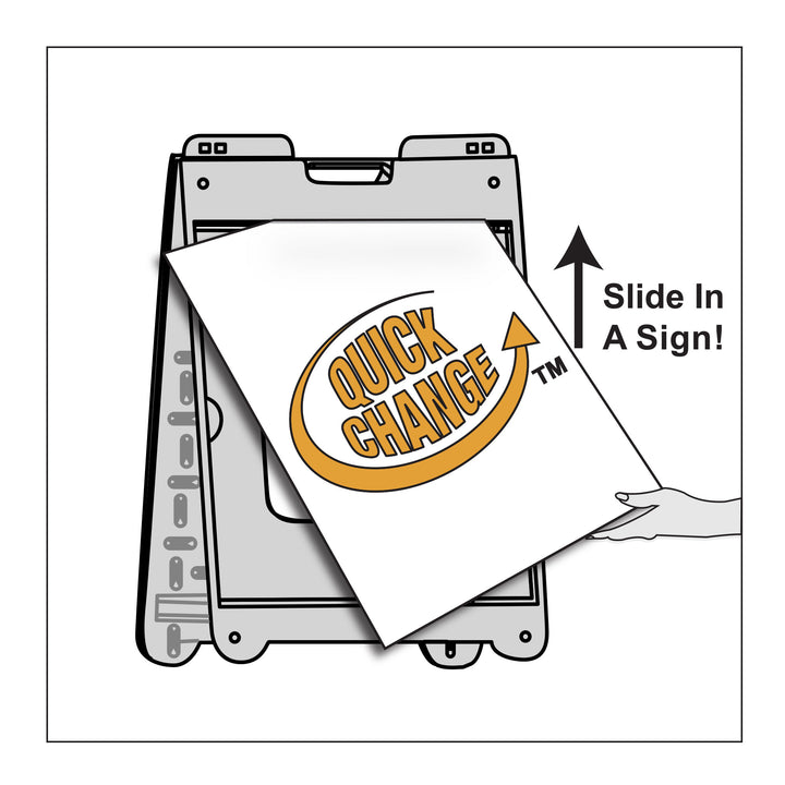 Plasticade 1225W SimpoSign II Outdoor Plastic Sign Frame with Handle, White