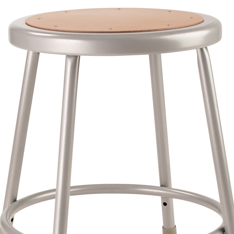 National Public Seating 6200 Series 18" Steel Stool Supports 500 Pounds, Grey