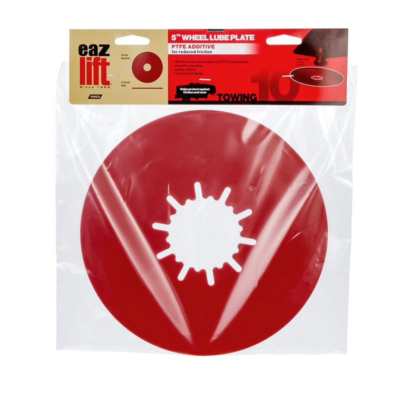 EAZ LIFT 10" Bilingual Protective Lube Plate RV 5th Wheel Trailer Accessory, Red