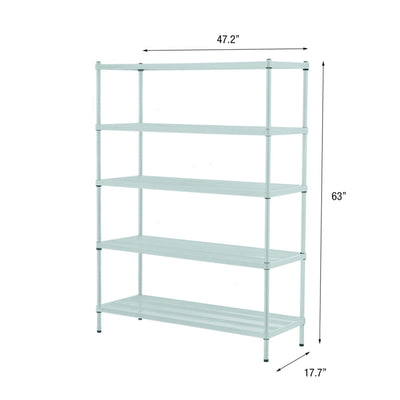 Design Ideas 5 Tier Full-Size Metal Storage Shelving Unit Rack, Sage (Open Box)
