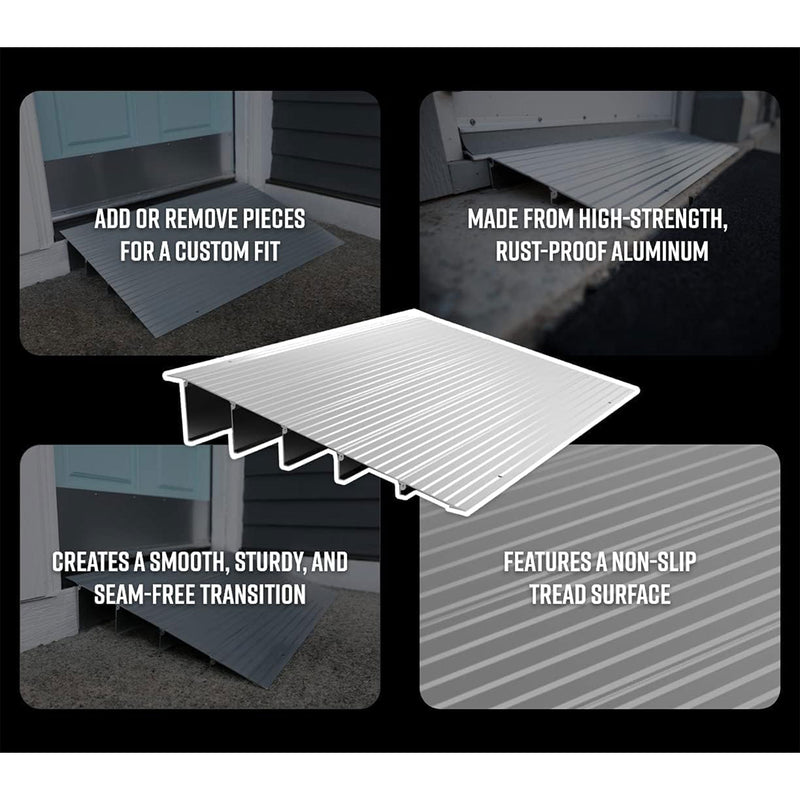 EZ-ACCESS TRANSITIONS 6” Portable Self Supporting Aluminum Modular Entry Ramp