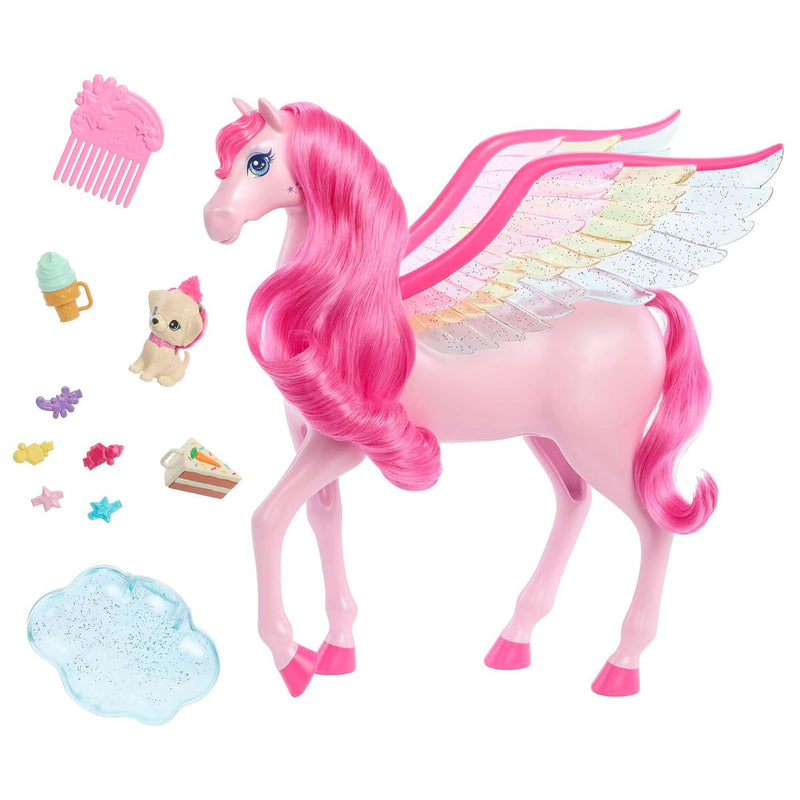 Barbie A Touch of Pegasus Winged Horse & Puppy Toy & Accessories, Pink(Open Box)